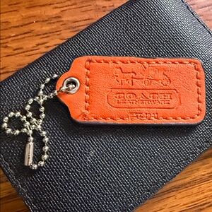 Replacement Coach handbag tag, orange